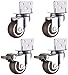 Rollen 4 Möbel Rollen L Halterung Silent Rubber Wheels mit Bremse Universal Swivel Ersatz Krippenrollen 1 Zoll 1,5 Zoll 2 Zoll 160 kg für Kinderbett Blumenständer Bett Tisch Stuhl, 1 Zoll, 2 drehbar