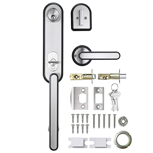 Baolong Exterior Door Lock Set With Deadbolt Front Door Handle Satin Nickel With Heavy Duty Door Lever Reversible For Right & Left Door,Keyed Entry Door Knob For Storm Door. #TOP4