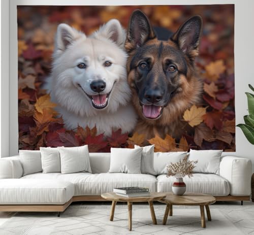 Tapisserie murale berger akiba brun 230x180cm DACRWEKZ pour salon