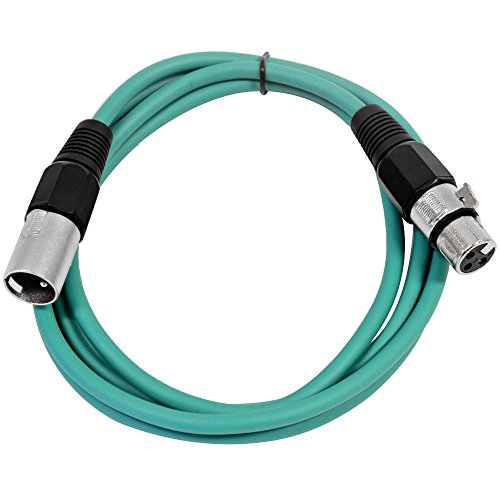 Seismic Audio - Saxlx-6 - 6' Green Xlr Male To Xlr Female Patch Cable - Balanced - 6 Foot Patch Cord #TOP13