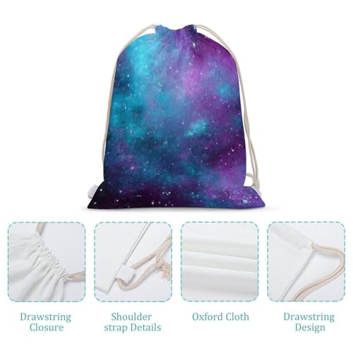 Drawstring Backpack Foldable Draw String Bags Purple Starry Sky Sackpack Sports Gym Bag for Shopping Yoga4