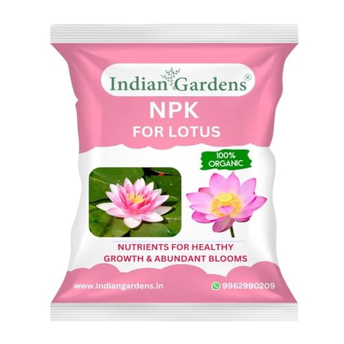 Image of Indian Gardens - NPK for Lotus Fertilizer (500 Grams) | 100% Water Soluble Plant Food | Boosts Flowering & Growth | Ideal for Home, Terrace, Pond & Garden Plants