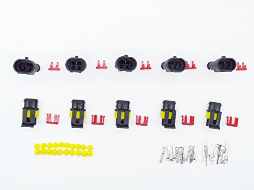 Cnkf 5 Sets Amp Superseal 1.5 Series 2 Pin Male And Female Plug Connector 282080-1/282104-1 #TOP5