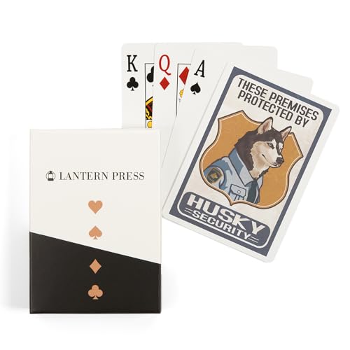 Lantern Press Husky Security, 52 naipes tamaño póker