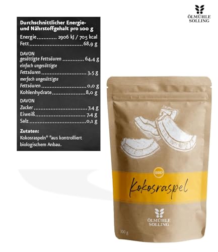 Ölmühle Solling Kokosraspeln teilentölt - 300g - BIO