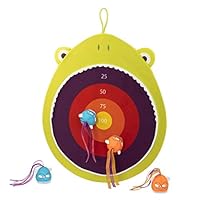B. toys – Hungry Toss Frog Toys – Sports & Outdoor/Indoor Kids Dart Board – 1 Fabric Board & 4 Soft Darts for Kids 3+ Years