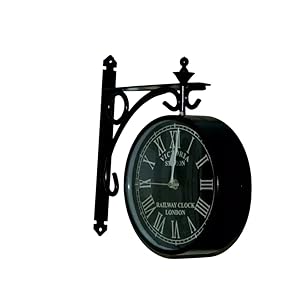 Double Side Hanging Clock Railway Victoria Station Platform Wall Clock