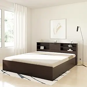 Amazon Brand - Solimo Vernon Engineered Wood King Size Bed with Storage (Wenge)