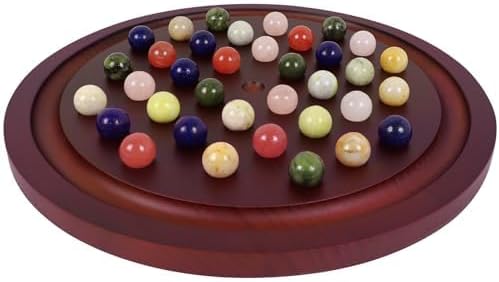 Large Marble Solitaire Board Game 15.75IN(red walnut)