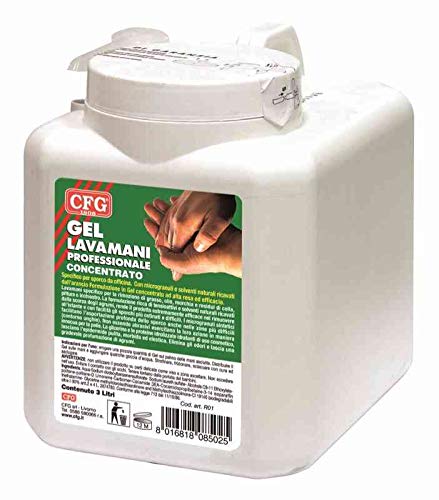 CFG Gel Sapone Lavamani Officina, Ideale Sporco Officina, All'Arancio, 3 Litri con Dosatore, R01