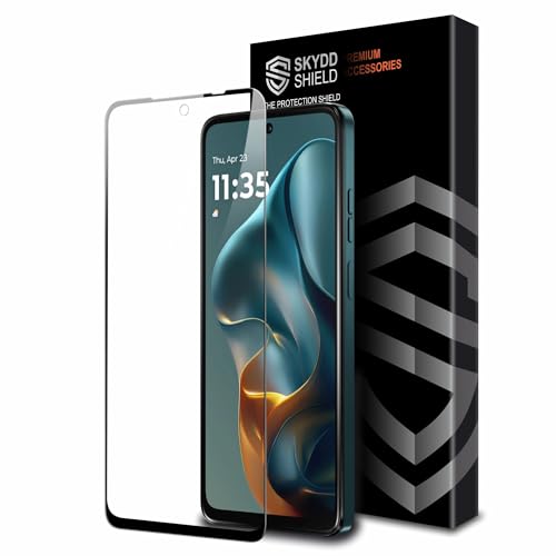 Image of Military-Grade Gorilla Tempered Glass For Motorola G05 4G and Motorola E15 (6.67 Inch) With Installation Kit | Edge to Edge Coverage | Black