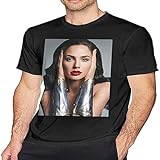 Keyru Gal Gadot Short-Sleeve Cool Novelty Design Graphic Men's Classic Breathable T Shirt Black S