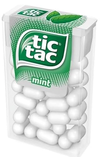 Tic Tac Mint Dragees 24 Stück x 18g – Erfrischende Minzbonbons für frischen Atem – Kleine Taschen-Dragees + Shipsy block