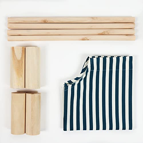 Patas Lague Cat And Dog Hammock Bed Small Dog Bed, Wooden Cat Elevated Cooling Outdoor Bed For All Seasons, Cat Beds For Indoor Cats, Cat Cots Furniture Pet Bed Puppy Bed(Blue Stripes) #TOP4