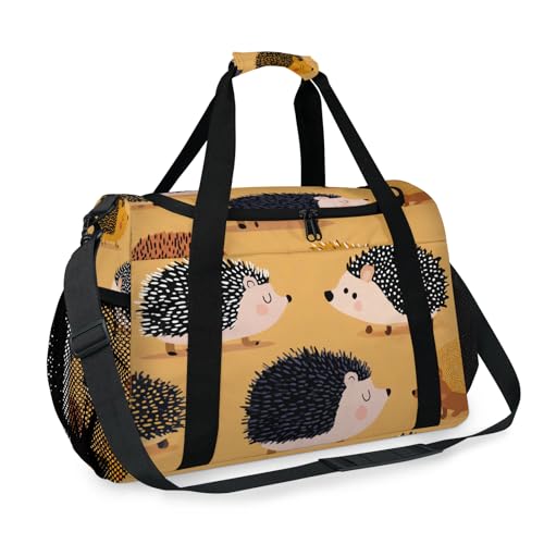 Hedgehog Colorful Cartoon Travel Duffel Bag Weekender Overnight Bags for Women Men Foldable Waterproof Tote Bag with Trolley Sleeve2