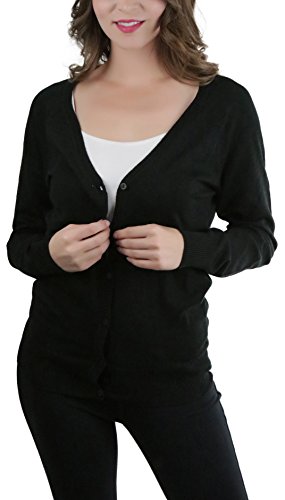 Image of ToBeInStyle Women's Long Sleeve Button Down V-Neck Cardigan