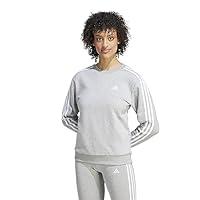 adidas Sportswear Essentials 3-Stripes Women's Fleece Sweatshirt, Grey, Small