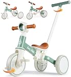 LOL-FUN 5 en 1 Tricycle de 2 à 5 ans pour enfant, Trike pour enfants avec poignée de poussoir, Baby Balance Bicycle pour 1 2 3 Cadeaux garçon fille de l'année