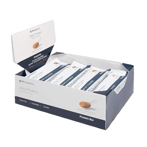 Metagenics Ultra Protein Bar - High Protein Meal Replacement - Gluten-Free, Low Sugar, with Fiber, Iron & Calcium - Individually Wrapped - 12 Bars