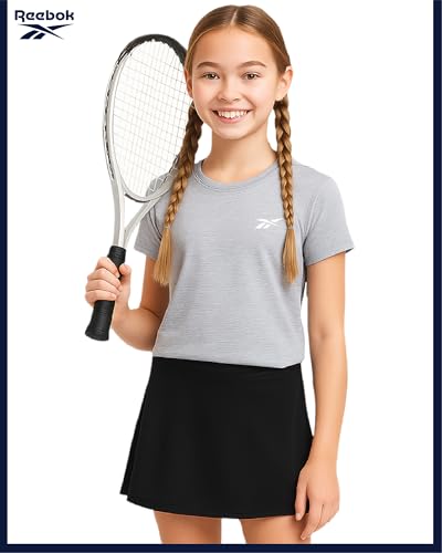 Reebok Girls Athletic Shirts - Dry Fit Short Sleeve Crew Neck Activewear Girls Shirts - Soft Stretch Tech Workout Tshirts3