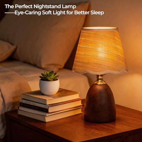 AUGsea Small 13 Inch Dimmable Rubberwood Table Lamp by AUGsea - Used condition - Image 3