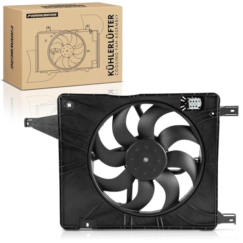 Frankberg Ventilador del radiador Rueda del ventilador Radiador de agua Compatible con Qashqai +2 I J10 NJ10 1.6 1.5 dCi 1.6 LPG 2.0 2.0 AWD 2006-2014 Replace# 21481-JD21B,21481-JD21A