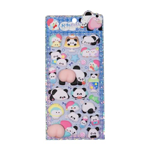 Pegatinas 3D - Calcomanías Decorativas De Panda Trasero | Calcomanías de Animales para Scrapbooking - Para Diario Móvil Cuaderno Portátil Manualidades Favores Fiesta Premios Aula