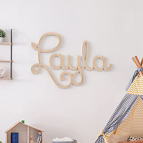 Personalized Custom Wooden Name Sign - CHARLOTTE Font Baby Name Sign For Nursery and Wall Decor (12