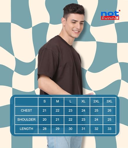 Image of Not Funny 280 GSM Pure Organic Cotton Oversized t Shirts for Men | Drop Shoulder Tshirt for Men & Boys (Available in Black, Blue, Beige,Orange & White)