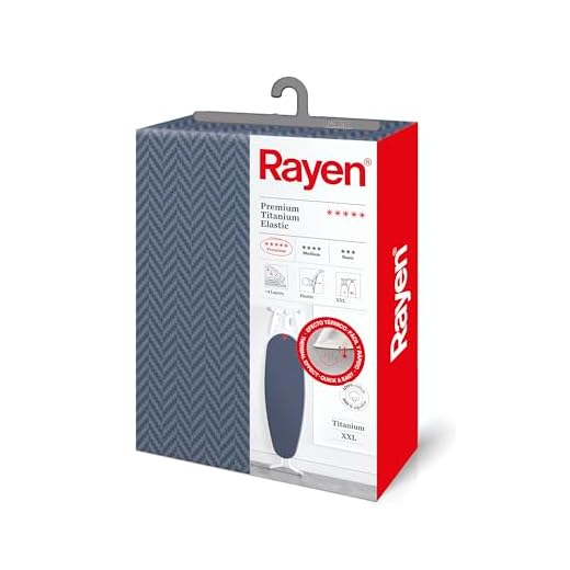 Rayen 6293 Copriasse da Stiro, 4 strati: schiuma, pile, 150x55 cm (Max. asse da stiro: 146 x 48 cm) Chevron blu scuro, Taglia XXL