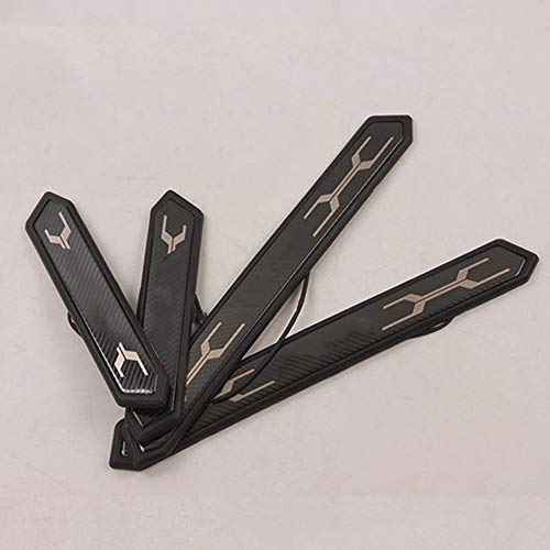 Xiter 4Pcs For Toyota Rav4 2019-2023 Carbon Fiber Car Door Sill Scuff Plate Guard Sills Door Entry Guard Protector Trim Autoparts Accessories (Not Led) #TOP2