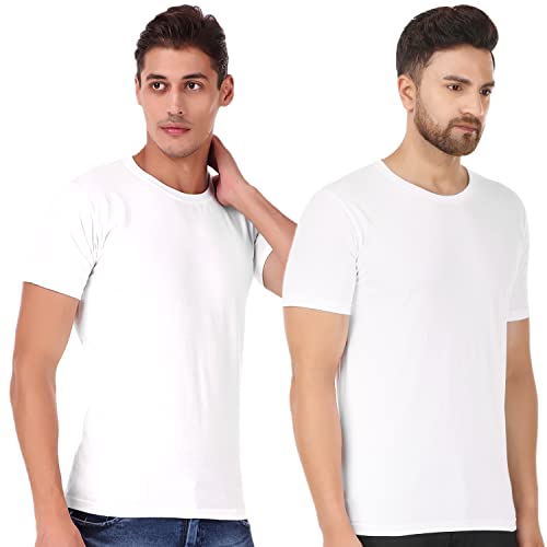 Image of Men's Plain Tshirt | Any Time Wear | Black & White Tshirt |Regular fit Half Slevees Round Neck Pure Cotton Black & White Tshirt | Pack of 2 | Pack of 3