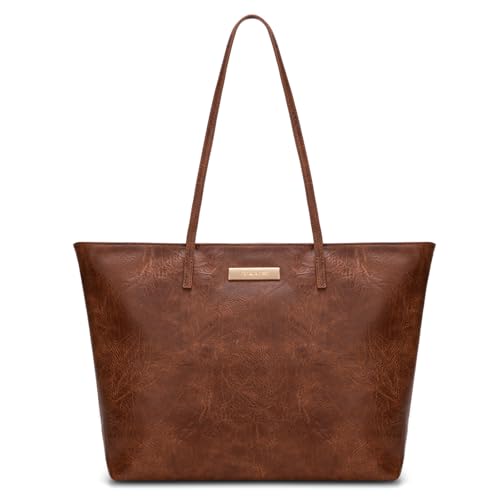 Image of Montana West Medium Tote Bags for Women Shoulder Handbag with Zipper Lightweight Everyday Purse for Work, Travel, or Shopping