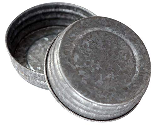 Galvanized Vintage Reproduction Lids for Mason, Ball, Canning Jars (4 Pack, Regular Mouth)