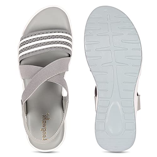 Image of Longwalk Women Casual Sandal Stripe Print Multi Strap