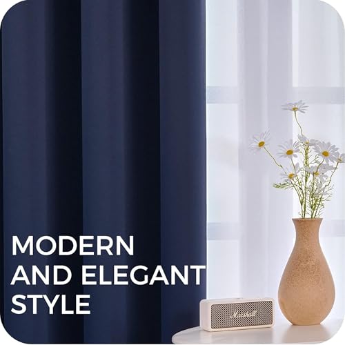Image of Galaxy Home Decor Polyester Solid Curtain, Window - 5 Feet, Blue, Pack of 1
