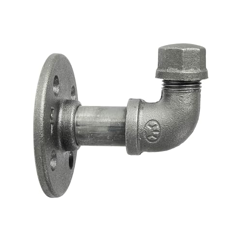 Natural Goods Berlin 1x Kleiderhaken Pipe GARD Hook 1/2 Zoll | Industrial Schwarz Garderobenleiste für Handtuch, Jacke, Hut | Steampunk Wanddekoration Vintage Wandmontage | Wasserrohre Fitting