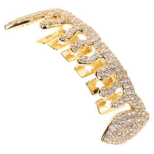 DEARMAMY Brackets Dorados Irregulares Tapa Tiras De para Broma Accesorios De De Rapero Gemas De Quebrar Pasta Golden Cobre