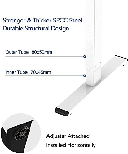 FLEXISPOT Electric Standing Desk Height Adjustable Standing Desk Sit Stand Desk with Heavy Duty Steel and Up&down Button (White frame)