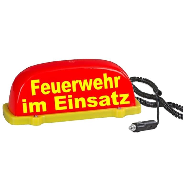 Dachaufsetzer LED rot Feuerwehr im Einsatz