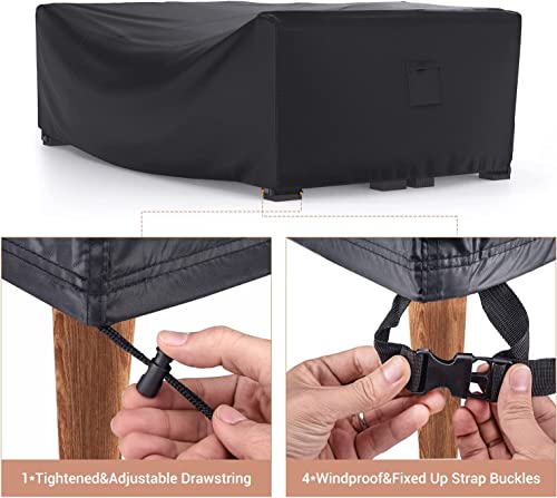 Image of Mrrihand Outdoor Patio Furniture Covers Waterproof 102 inchLx74 inchWx28 inchH Black