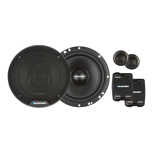 BLAUPUNKT BPS-E650C 6.5" 120W Component Car Speakers with Silk Dome Tweeters, High-Pass/Low-Pass Crossover, and Sleek Design Bundle with Gravity Magnet Phone Holder
