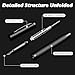 FINTANIX Fountain Pen with Extra Fine Nib - Modern Black Metal Design with Intricate Knurled Grip, Smooth and Skip-Free Writing, Includes Ink Cartridges, Converter, and Protective Sleeve