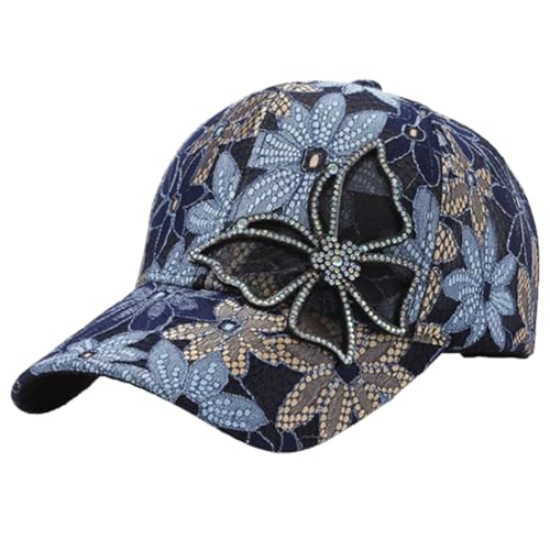 Gorra de béisbol para mujer con mariposa de strass ajustable miniatura 1
