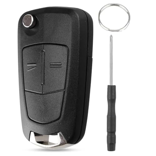 Coque de Clé Télécommande de Remplacement Compatible avec Ope-l Astra Vectra Corsa Signum Zafira Meriva Tigra,2 Boutons avec Lame de Voiture Boitier Clef...