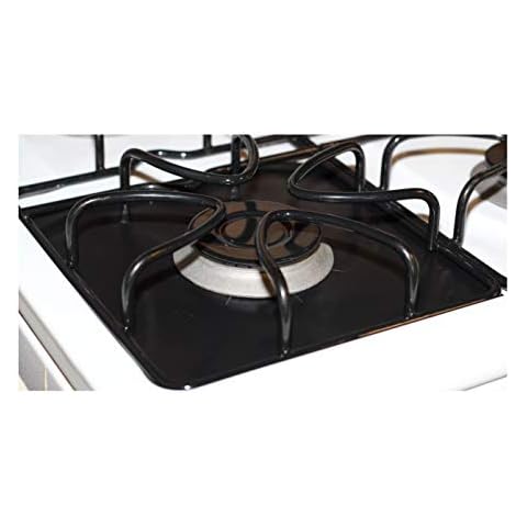 FitFabHome 6 Pack Heavy Duty Gas Burner Stovetop Range Liner Protectors - Keep Your Stove Clean Cover