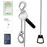 TOYO-INTL 0.5T 1100lb Mini Chain Hoist 10Ft Light Lever Chain Block Aluminum Alloy Chain Hoist Alloy...