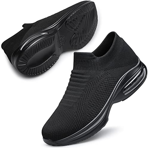 Image of DOUSSPRT Womens Walking Shoes Slip on Sock Sneakers Lady Girls Nurse Mesh Air Cushion Platform Loafers Fashion Casual