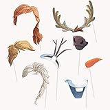 Unique Disney Frozen 2 Photo Booth Props (Pack of 8) - Assorted Design, Premium Patterned Party Accessory Set for Magical & Memorable Moments