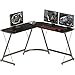 SHW L-Shape Corner Desk Computer Gaming Desk Table, Espresso